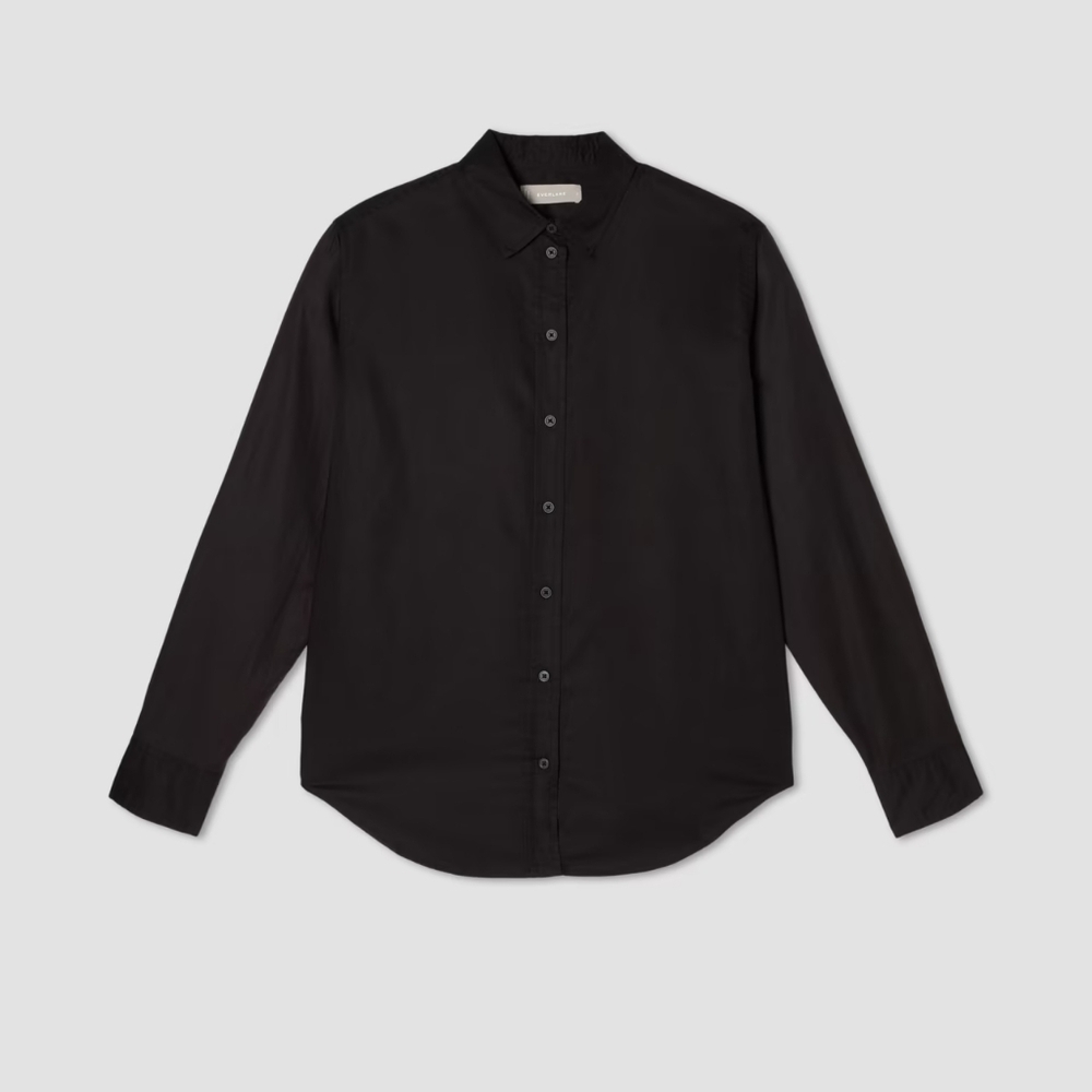EVERLANE THE MUST HAVE SILKY COTTON RELAXED SHIRT IN BLACK•SIZE 2•NWT! - Picture 6 of 6